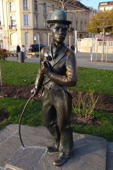 Charlie Chaplin statue in Vevey, Switzerland