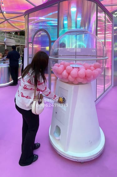 sewa mesin gacha gachapon jumbo putih 