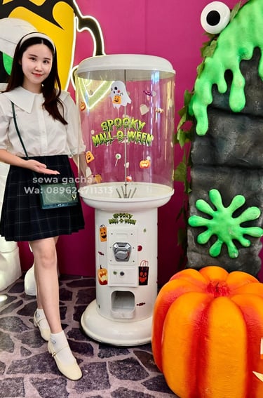sewa mesin gacha giant gachapon putih