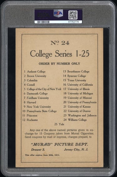 Rare Williams College Murad PSA 4 T6 Large