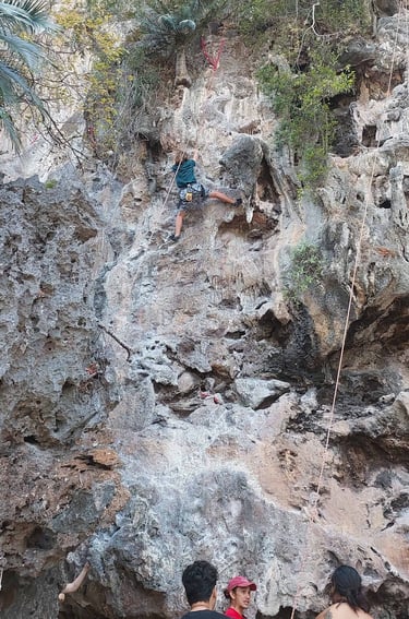 thailand krabi railay rock climbing lesson