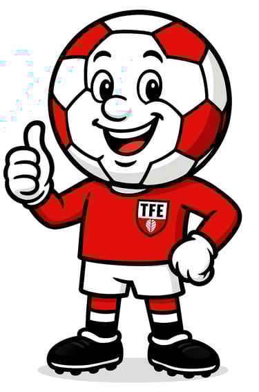 ToFE, Tiki, Taka, Jonny, and Floodie smiling together on the soccer pitch, promoting teamwork