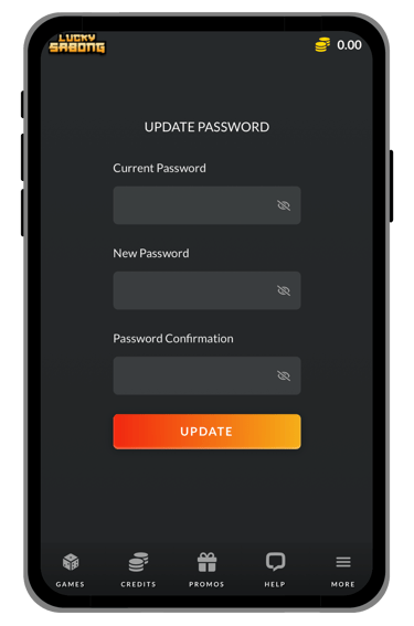 lucky sabong password update screen