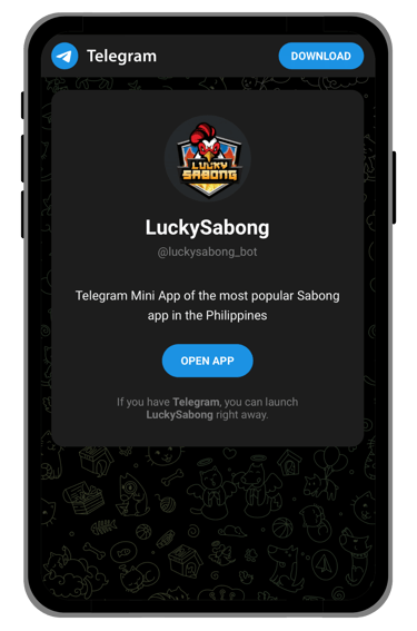 lucky sabong telegram access screen