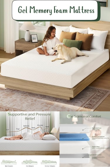 Gel Memory Foam Mattress Better Sleep Pressure Relief