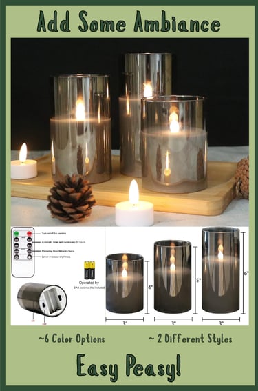 GenSwin Glass Flameless LED Candles with Remote Flickering Light