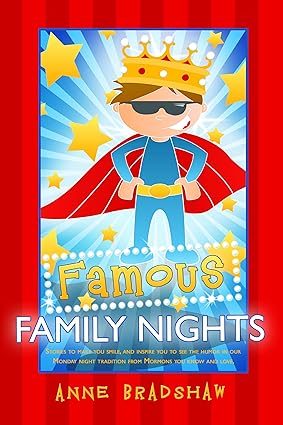 Famous Family Nights book cover with cartoon king on red.