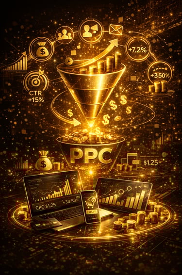 Amazon fba listing optimization and sales conversion system showing PPC, funnel strategy, and revenue growth