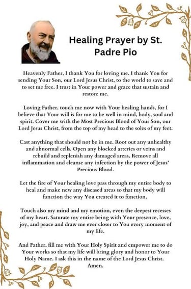 Padre Pio Healing Prayer