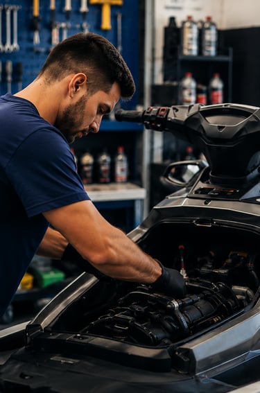 Manutenção corretiva em Jet Ski com diagnóstico técnico especializado