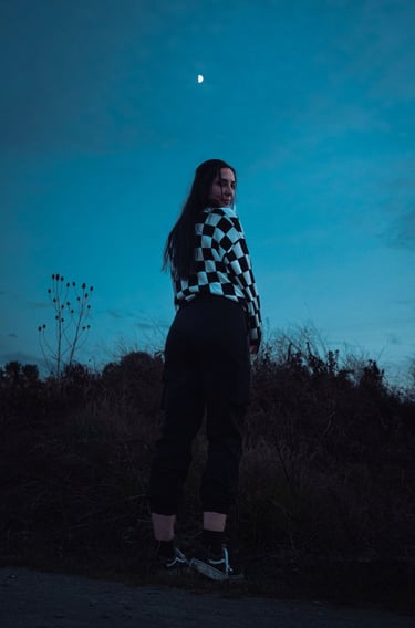 M Portrait Blue Hour Full Body Shot