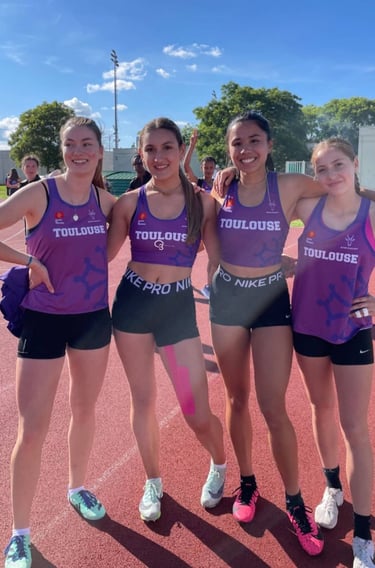 Les relayeuses du 4x100m cadettes toulousain