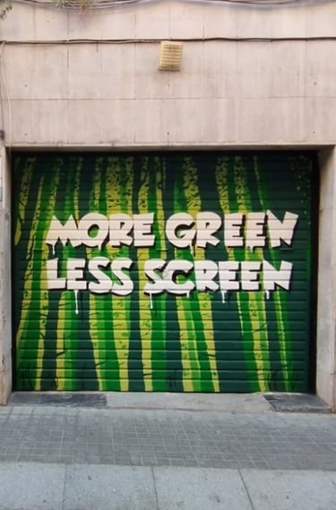 persiana graffiti arboles barcelona gràcia arte urbano graffitimuralpro