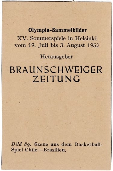 1952 Helsinki Olympics Basketball Cards