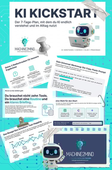 Vorschau des Machine2Mind 7-Tage-Plans KI Kickstart für eine klare Routine und bessere Briefings