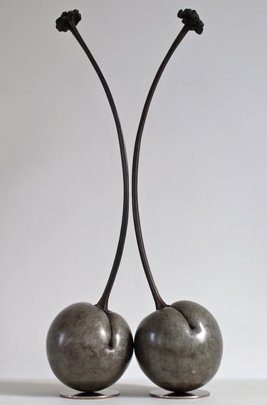 Bronze Tabletop Sculpture Of Cherries By Mark Richard Hall
