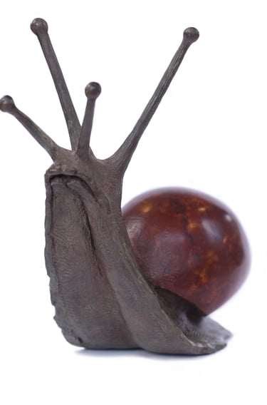 Miniature Bronze sculpture of a snail by Mark Richard Hall