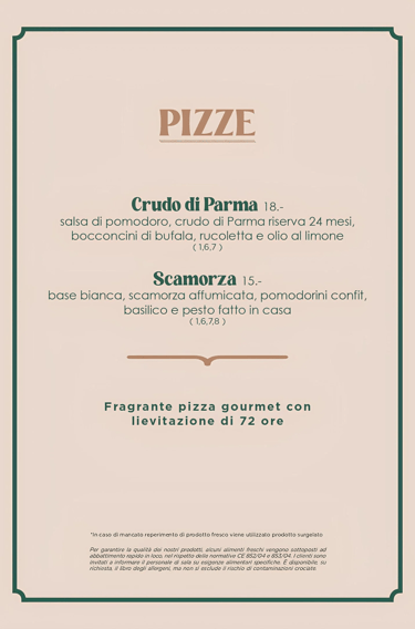 Le pizze del Ristorante Bottega Moderna Bistrot