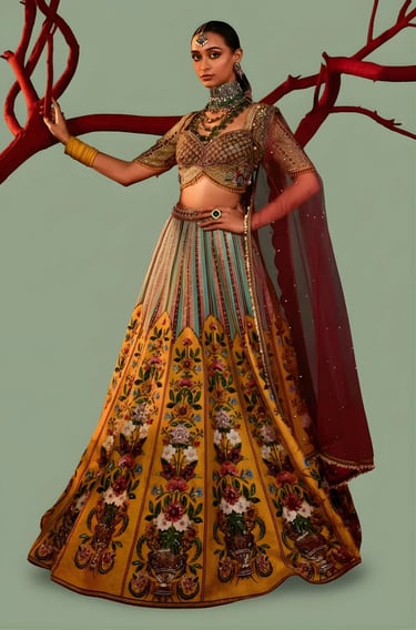 Aadhira Yellow Lehenga