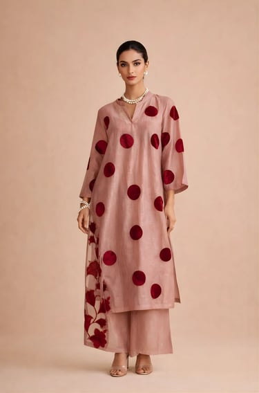 Polka Floral Sheer Palazzo Set