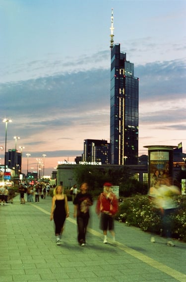 Night city shoot on film-analog photography