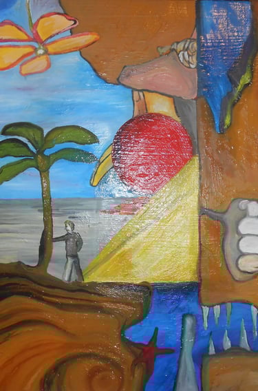 "La solitudine del mondo", oil on canvas. 