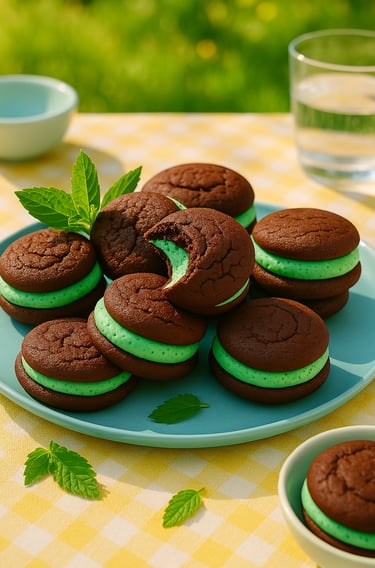 Mint Chocolate Chip Whoopie Pies
