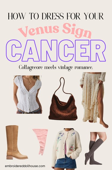 How to dress for your Venus sign picture collage featuring inspiration from Simons, free people