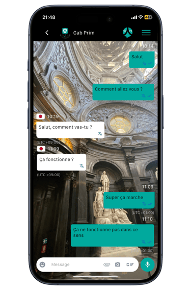 Phone mockup with Ohaio Chat