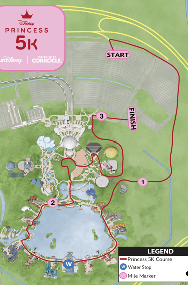 2024 runDisney Princess 5K Course Map