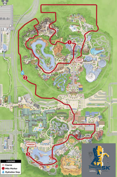 2025 runDisney Disneyland 5K Course Map