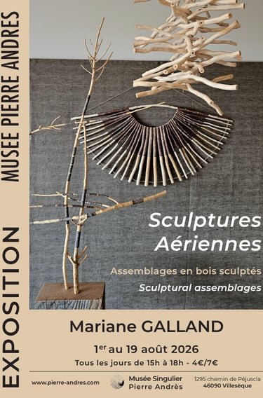 Affiche de l'exposition de Mriane GALLAND au Musée Pierre Andrès, Août 2026