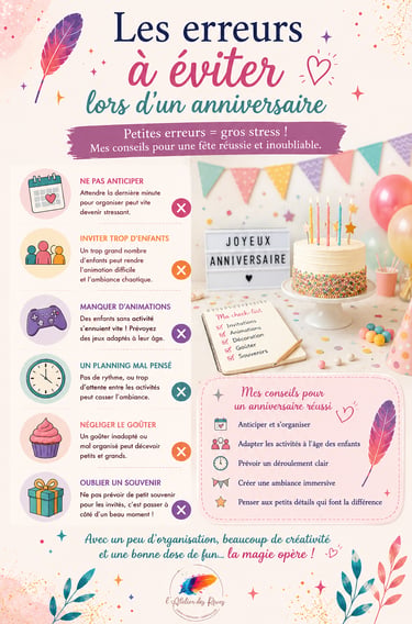 Les erreurs à éviter lors d'un anniversaire.