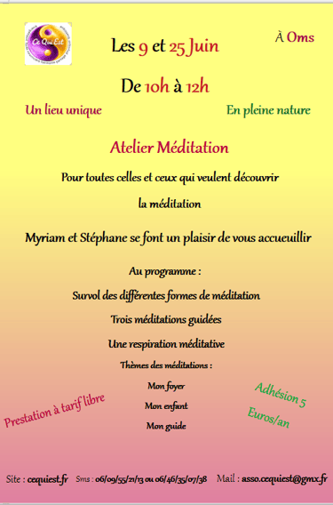 rendez-vous atelier méditation