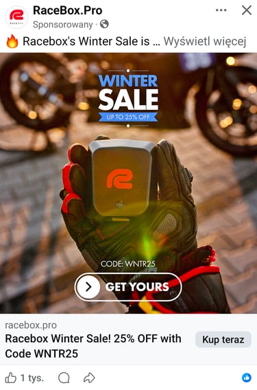 Reklama Racebox Telemetria Motocyklowa