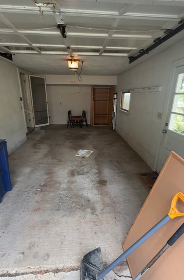Garage cleared after full service junk removal cleanout