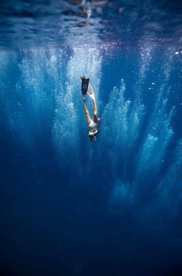 une personne qui pratique la plongée comme dans L'OHB