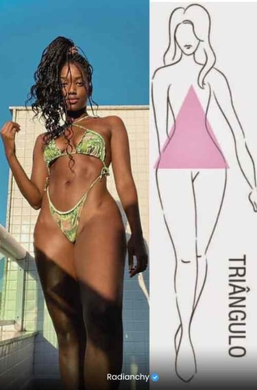 a woman in a bikinisuit and a drawing of a bikini