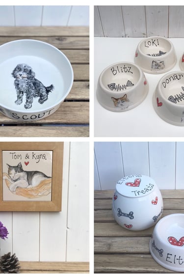 Pet Portrait Bowls