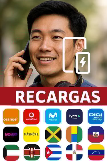 Recargas de móviles nacionales al instante en Envíos Yien Madrid