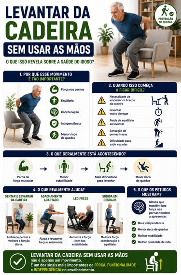 levantar da cadeira sem usar as maos o que isso revela sobre a saude do idoso