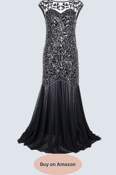 PrettyGuide Women 's 1920s Black Sequin Gatsby Maxi Long Evening Prom Dress
