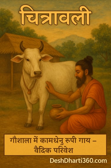 "गौशाला में कामधेनु रूपी गाय – वैदिक परिवेश"