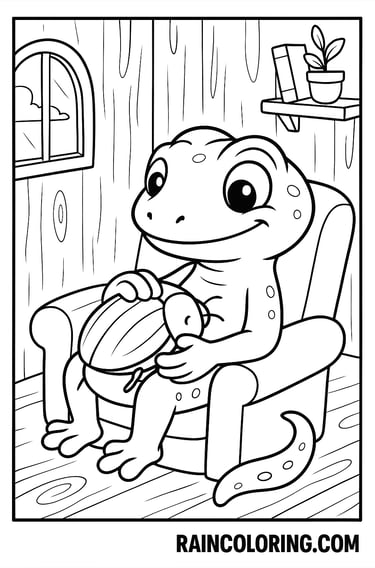 Gecko and its pet beetle Shelly