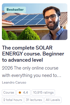 Residential solar energy course for beginners and professionals