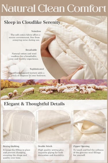 Wool Duvet Insert Chemical Free Bedding