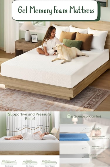 Gel Memory Foam Mattress Better Sleep Pressure Relief