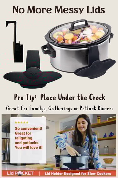 Slow Cooker / Crock Lid Holder Storage Potluck