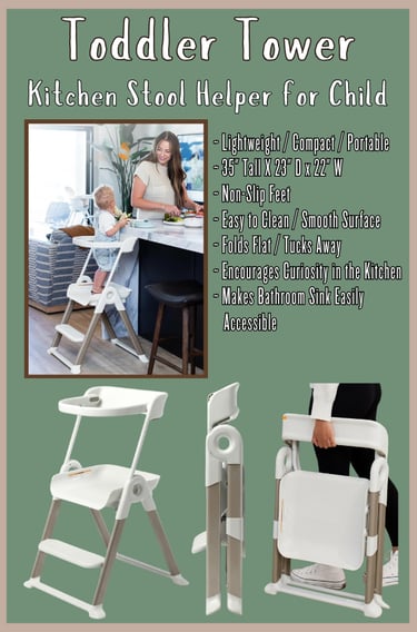 Boon Pivot Toddler Tower Kids Kitchen Step Stool Folding Lightweight Design