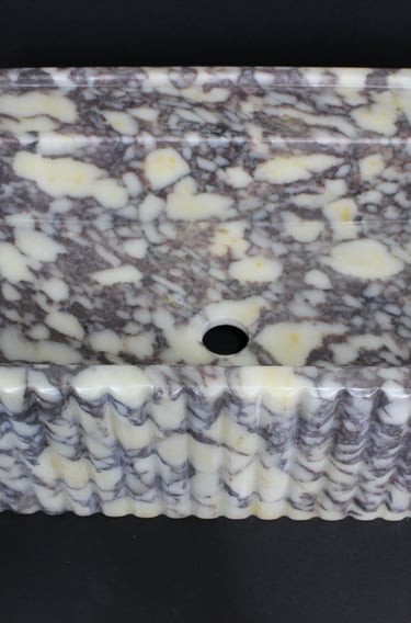 Calacatta Viola Marble Sink, Grooved Sink, Large Marble Sink, Handcarved Calacatta Viola Marble Sink